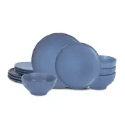 Rio 12-Piece Dinnerware Set Stoneware 12-Piece - Service for 4 Blue