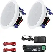 5.25 Inch Ceiling Speakers Compatible with Bluetooth Home Recessed Speaker System 300 Watts Perfect for Humid,Kitchen,Bedroom,Bathroom,Covered Patio (A Pair)