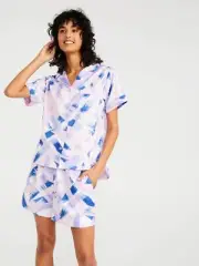 Peter Alexander Paint Strokes Short Sleeve Shirt and Shorts Set Size Large