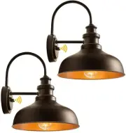 VIANIS Dusk to Dawn Barn Lights Outdoor, 2 Pack Brown Gooseneck Outdoor Light...