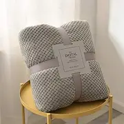 Teddy Fleece Blanket Large Throw Over Bed Plush Super Soft Warm Sofa Bedspread-100 x 150cm (Grey)