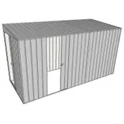 Build-a-Shed 1.5 x 3.7 x 2m Single Sliding Side Door Skillion Shed - Zinc
