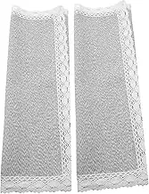 jojofuny 2Pcs Thickened Linen Sofa Armrest Cover Non Slip Protector for Couch and Armchair Stretchable Grey Lace Trim for Pets