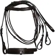 Hy Padded Flash Bridle with Rubber Grip Reins (UK Size: Cob) (Brown)