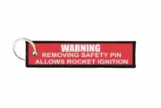 Keychain key ring Biker tag car warning removing safety rocket r2