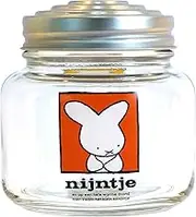 Dick Bruna 420133 Miffy 70th Candy Pot, Glass Storage Container, 3.5 x 3.7 inches (9 x 9.5 cm), Made in Japan