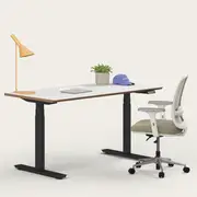 Recess Ergo Bundle | Ergonomic Chair Desk | Home Office Furniture Packages, Eucalypt / Large - 150W x 75D (cm) / Whitewash/Black