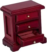 ifundom 1:12 Scale Miniature Wooden Bedside Cabinet Miniature Furniture for Boys and Girls Realistic Miniature Cabinet for Doll House Decor and Collecti