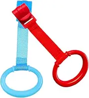 JOINPAYA 2pcs Baby Toys Pull up Rings for Playpen Bed Stand up Rings Zip Ties Safe Learning Standing Pull