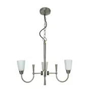 3 Light Pendant in Brushed Chrome and Opal Frost Glass Eurotech - C0068-2-1