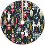 [SKKNT] Women_s Nutcracker Ballet Xmas Dance Print Alluring Christmas Tree Skirt Home Holiday Parties Xmas Tree Ornaments Halloween