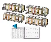Neatsure 4 Pack Magnetic Spice Rack with 48 Spice Jars, 400 Spice Labels and ...
