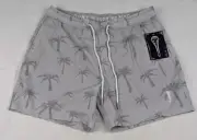 Mad Pelican Men's Jeremiah's Trunk Short "Scratchy Palms" sz Large Gray NWT