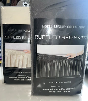 DE MOOCCI Wrap Around Bed Skirt, Elastic Dust Ruffle Easy Fit, Wrinkle and Fade