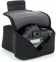 USA Gear DSLR Camera Case/SLR Camera Sleeve with Zippered Accessory Storage, Flexible Neoprene & Holster Belt Loop - Compatible with Canon, Nikon, Sony, Olympus, Pentax and Many More