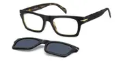 David Beckham DB 7129/CS with Clip-On WR7/C3 Men's Glasses Black Size 51 - Private Health Rebate - Blue Light Block Available