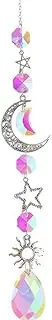 Crystals Hanging Moon&Star Prisms Sun Catcher Prismatic Rainbow Light Catcher for Home Garden Window Car
