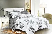 Chateaux Quilt Cover Set, 3 Piece Duvet Cover Set Includes 2 Pillowcases, Doona Cover Set (Queen Size)