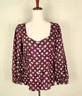Polo Ralph Lauren Linen Blouse Top Women's Size 10 Purple Button Front NWT