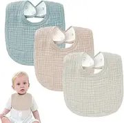 3 Pieces Square Baby Bibs Adjustable Bibs Soft Bibs for Boys and Girls