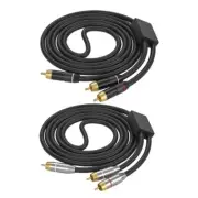 Auditory Splitter Cable Gold-Plated Contacts 1 to 2RCA Plugs for Home Theater