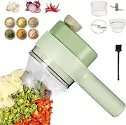 4 in 1 Handheld Electric Vegetable Cutter Set, USB Rechargeable Food Choppers and Dicers, for Kitchen Vegetable Cooking, Vegetable Slicer and Dicer