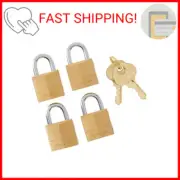Master Lock Padlock, Solid Brass Lock, 3/4 in. Wide, 120Q (Pack of 4-Keyed Alike