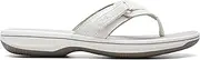 [Clarks] Women's Brinkley Sea Flip Flops, White (White Synthetic