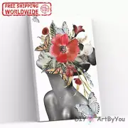Paint By Numbers Kit Woman Flowers Abstract Home Beginner DIY Painting Decor Oil
