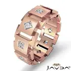 9.4mm Mens Solid Box Eternity Princess Diamond Wedding Band 14k Rose Gold 1Ctw