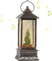 Christmas Snow Globe, Christmas Tree Scene Snow Globes,Glittering Lantern with T