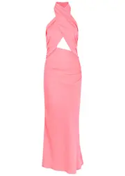Misha Linnea Satin Midi Dress - Coral - XS (UK 6 / XS) XS (UK 6 / XS)