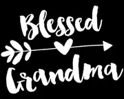 Blessed Grandama White Decal Vinyl Sticker|Cars Trucks Vans Walls Laptop| White |5.5 x 4 in|LLI495