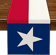 Nepnuser Texas Flag Table Runner Lone Star State Flag Decoration Patriotic Home Kitchen Dining Room Decor