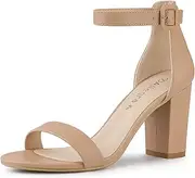 [Allegra K] Women's Floral Print Open Toe Block High Heels Summer Sandals