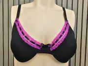 Baci Lingerie Ladies Lace Soft Underwire Bra size 14B 14DD 16D Colour Black