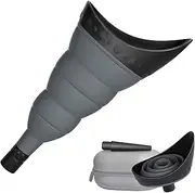 TRIPTIPS Women's Urinal Device Foldable Pee Conch, Portable for Women, Pee Cup Funnel Travel Support Pee, with Tube Case (C-Black)