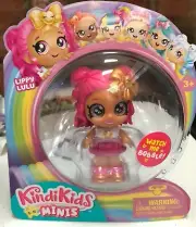 KINDIKIDS MINIS "LIBBY LULU" POSEABLE BOBBLEHEAD FIGURINE WITH GLITTERY EYES
