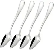 BUGUUYO 4pcs Stainless Steel Fruit Puree Spoons Serrated Edge Grapefruit and Apple Scraping Utensils for Safe and Easy to Use for Home Use