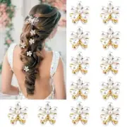 12 Pack Mini Pearl Flower Hair Claw Clips for Women Girls Hair Accessories