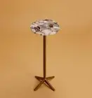 Grey Agate Stone Drink Table, Side Marble Table, End Table For Home Decor