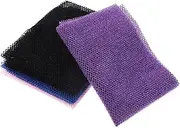 Mikinona 4 Pack African Net Exfoliating Body Scrubbers for Shower Back Scrubbers Mesh Cloth Bath Washcloths for Women Men