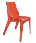 Red Transparent Geometric Acrylic Dining Chairs Set Of 6