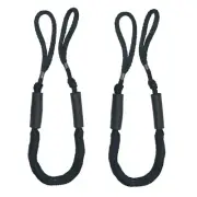 2 Pcs 3.5-5.5 ft Bungee Dock Line Mooring Rope for Boat Black
