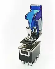 Safety Toggle Switch DPDT 20 Amp"Transparent Blue"