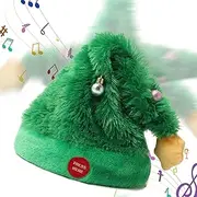 Gfilay Music Swinging Electric Christmas Hat Dancing Tree Plush Singing and Dancing Electric Santa Hat Interactive Musical Christmas Hat for Adults Kids Gift Funny Christmas Decor,27"