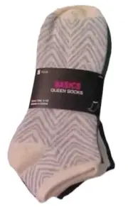 Queen Plus Size Ladies Casual Low Cut No Show Socks 5 Pairs Fits Shoe 6-12