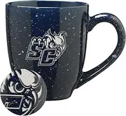 Rico Industries NCAA Southern Connecticut State Owls Primary Logo Navy 16 oz Team Color Laser Engraved Speckled Ceramic Coffee Mug