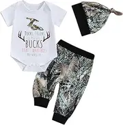 [Canis] Hunting Baby Clothes Newborn Infant Boys Duck Deer Hunting Bodysuit and Jungle Camo Pants Outfit Set