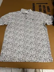 NWT MEN'S ANTIGUA CHIPPIE POLO, SIZE: L, COLOR: WHITE/NAVY/RED (M30)